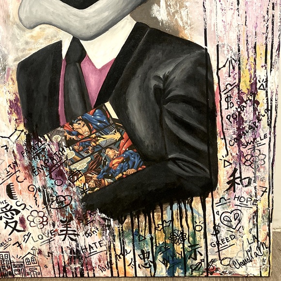 "Meet Mr Karl" 2018 - Mixed media original artwork by yours truly - 40x30 Canvas - Picture 6 of 13
